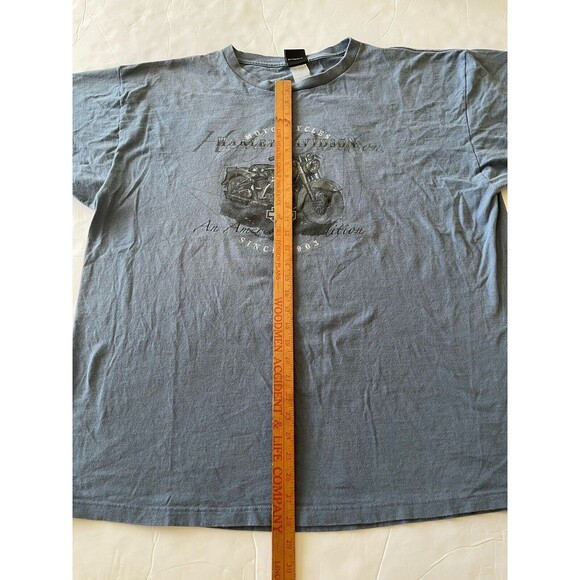 Y2k Harley Davidson Blue‎ Biker Mountain Creek Dalton Georgia Size 2XL - Picture 3 of 10